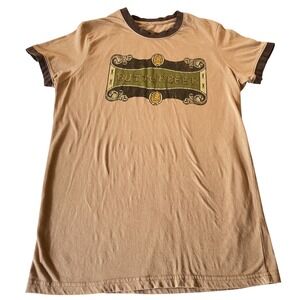 Harry Potter Butterbeer Ringer T-Shirt Universal Studios Tan Brown Small